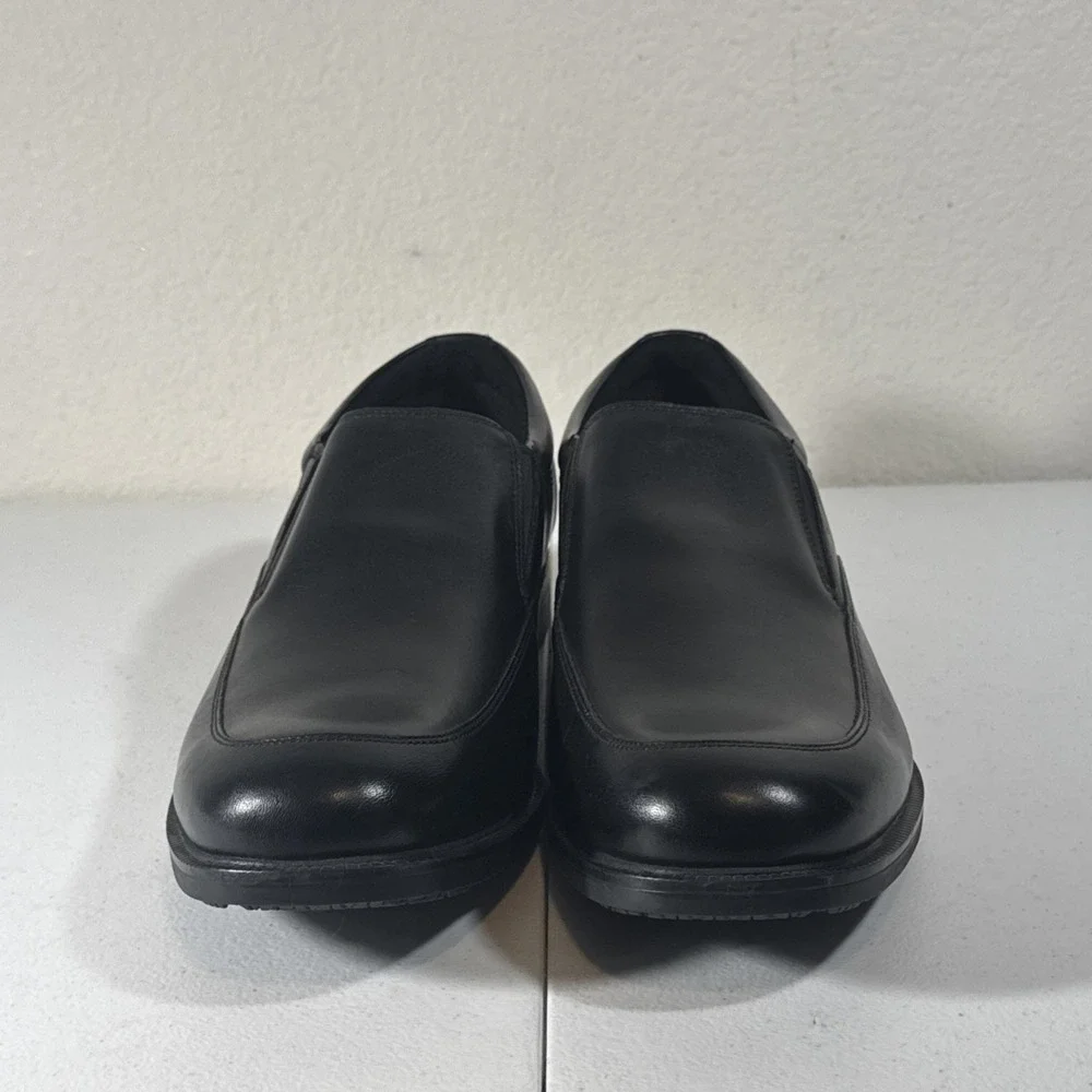 Rockport Essential Details Mens 14 M Black Waterproof Leather Slip On Loafers